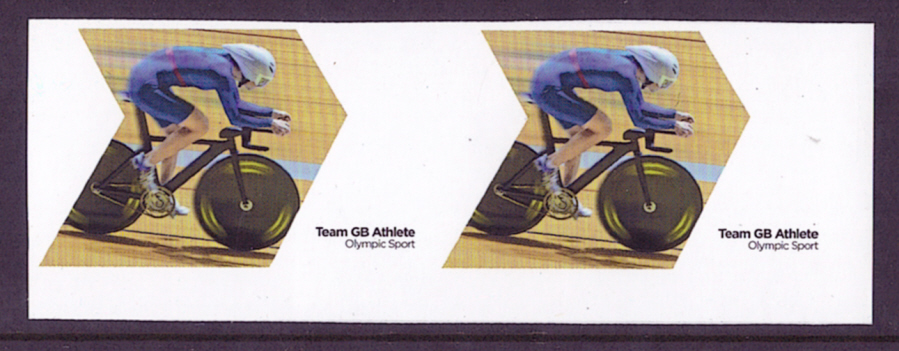(image for) "Nelson" Cyclist Trial 2012 Olympic Gold Medal Winner imperforate horizontal pair.